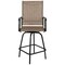 Merrick Lane Set of 2 Brett High Back Bar Height Swivel Patio Stools with Powder Coated Metal Frames and Textilene Upholstery